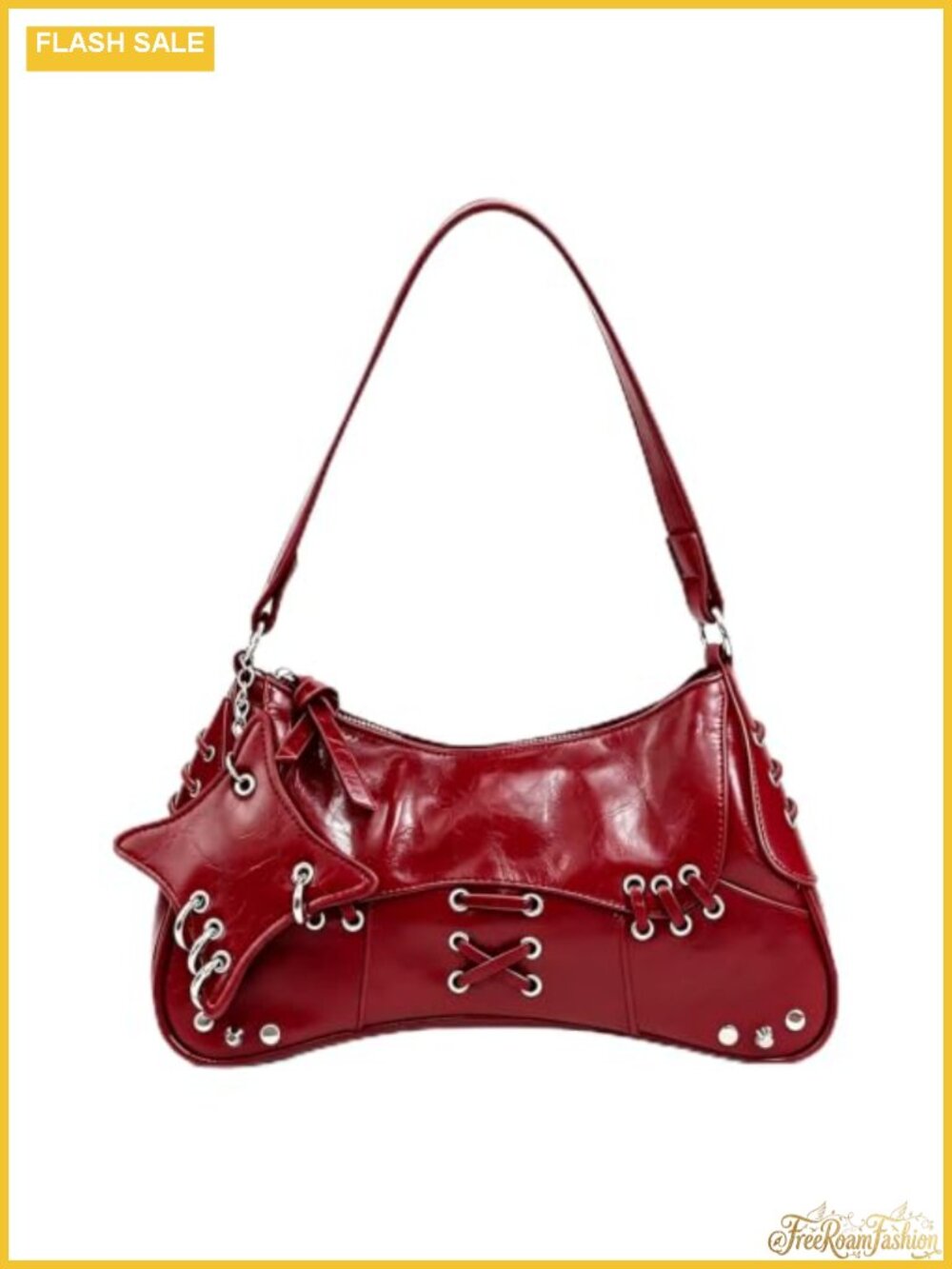 Faux Leather Y2K Hobo Shoulder Bag Punk Studded Handbag